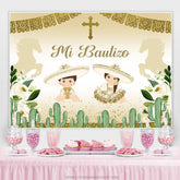 Lofaris Boy And Girl Gold Glitter Mi Bautizo Baby Shower Backdrop